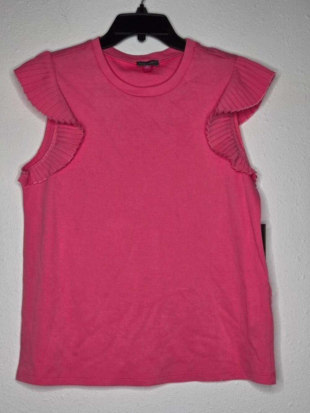 Vince Camuto Ruffled-Sleeve Crewneck Tee - Pink Bliss